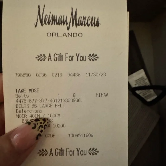 Balenciaga BB Logo Black Leather Belt silver buckle - Picture 5 of 8